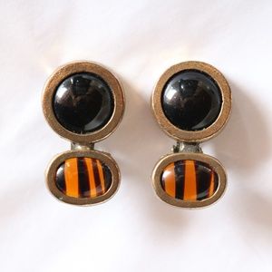 VINTAGE tiger stripe drop earrings